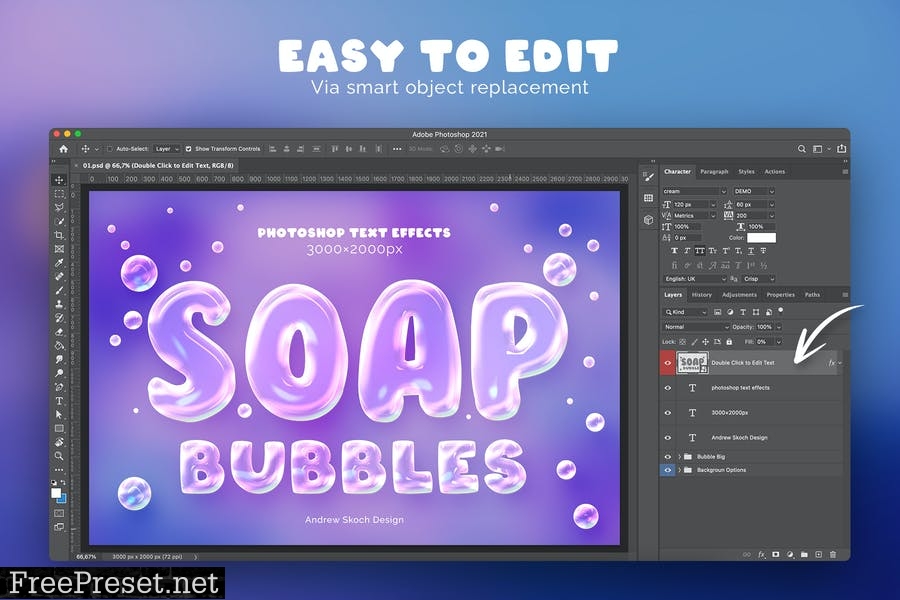 Soap Bubbles Text and Logo Effect UWTF334