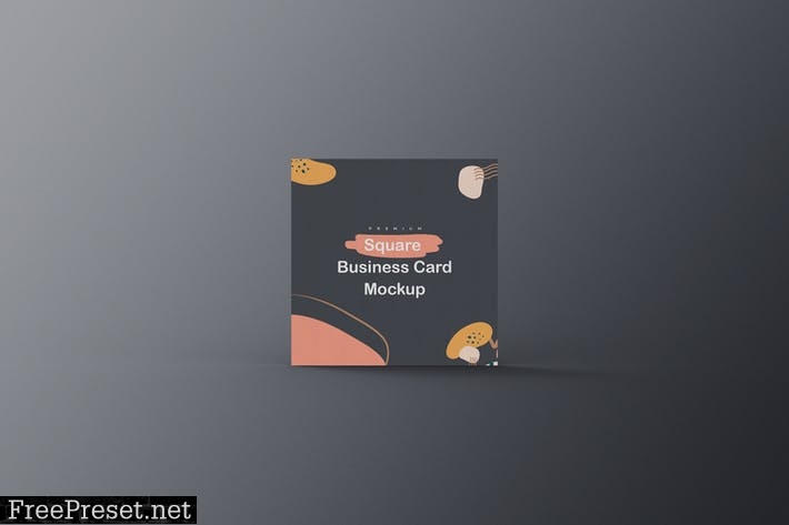 Square Business Card Mockup 2R4M22N