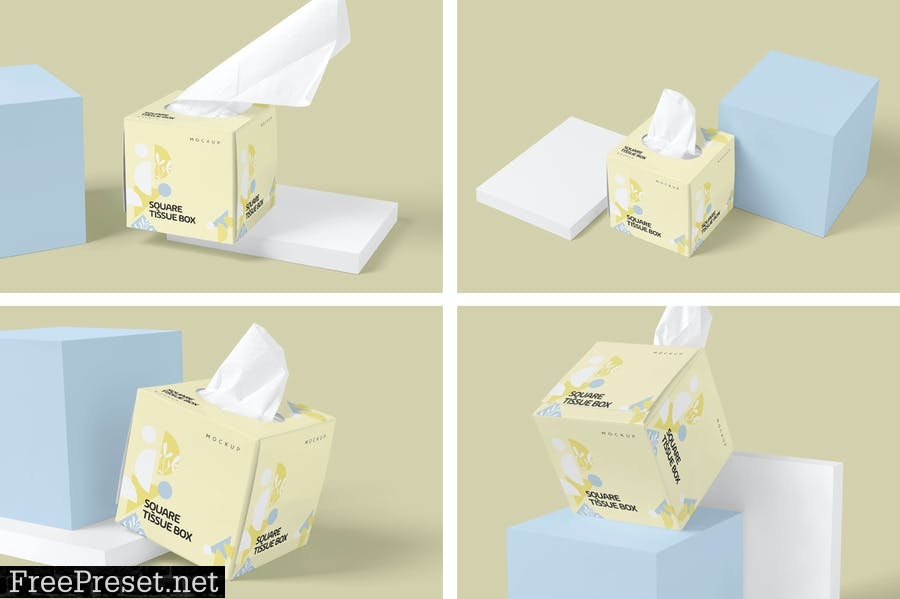 Square Tissue Box Mockups