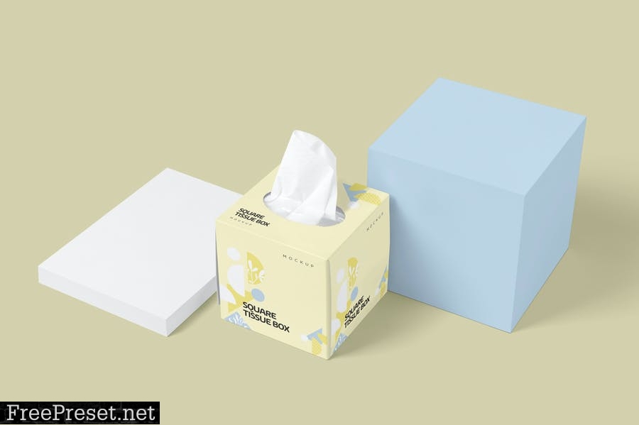 Square Tissue Box Mockups