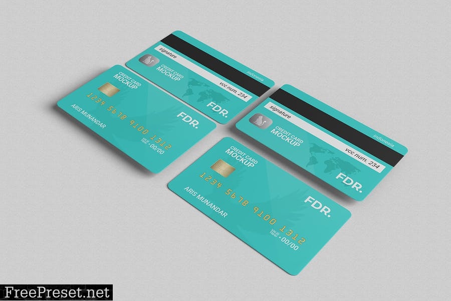 Stack Credit Card Mockup AV27A93