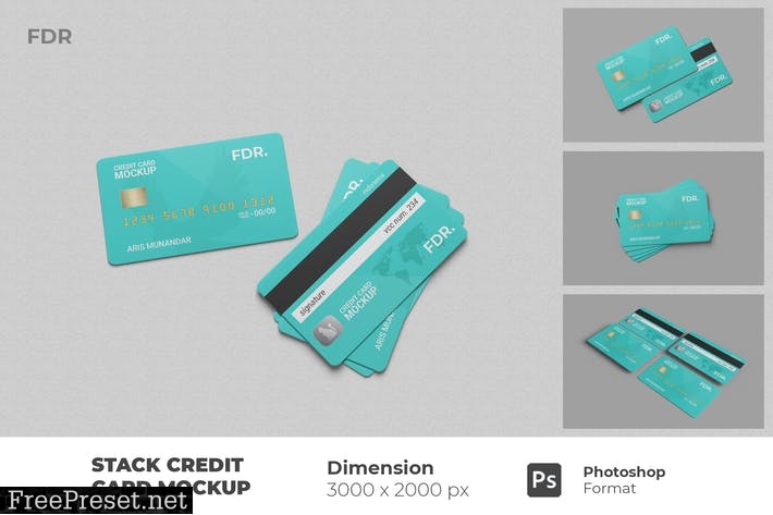 Stack Credit Card Mockup AV27A93