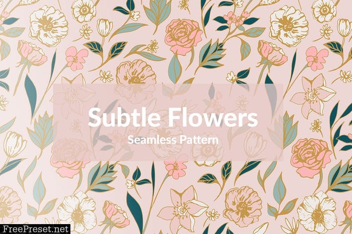 Subtle Flowers Seamless Pattern KU5MLPP