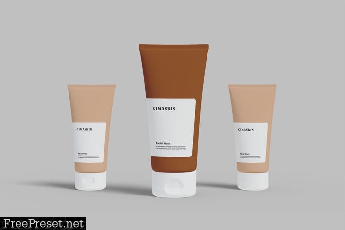 Three Cosmetic Tube Mockup F5RJQNM