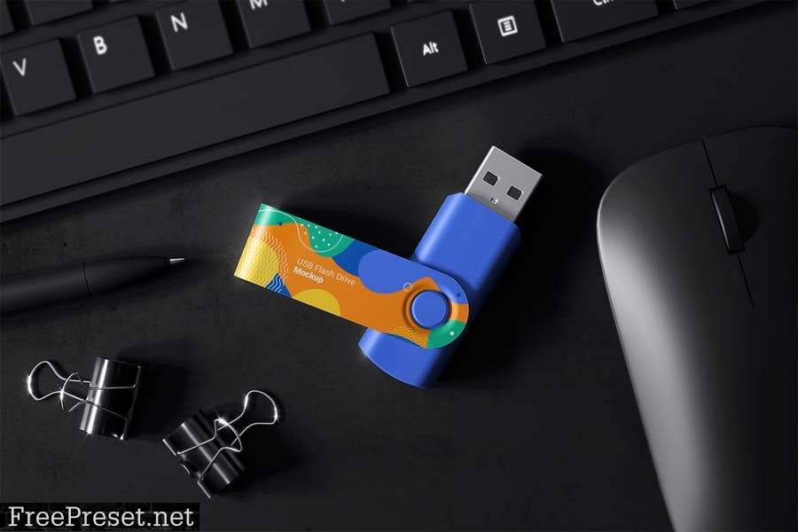 USB Flash Drive Mockup 44BECU2