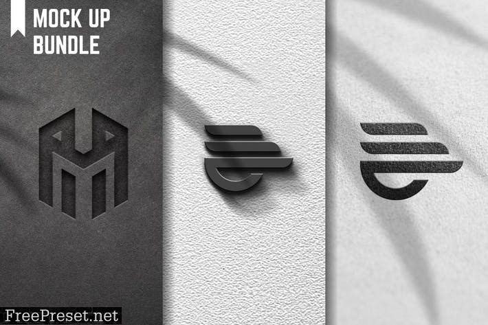 wall logo mockup bundle LEX6Q4D