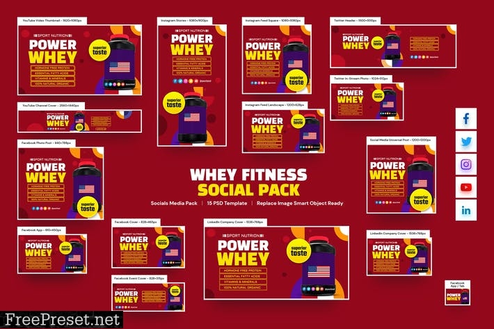 Whey Fitness Social Pack 4G3ZTBR