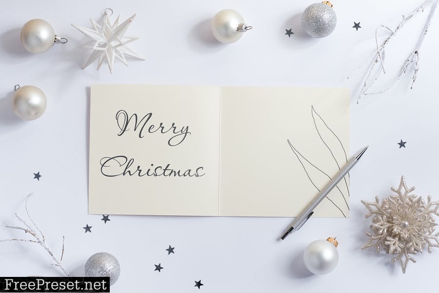 White Christmas Mockup card RNETQFM