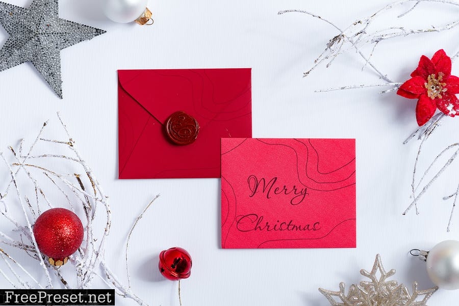 White Christmas Mockup card RNETQFM