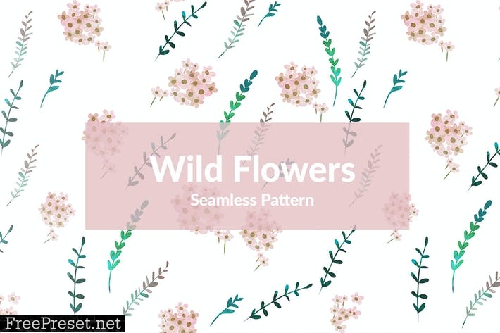 Wild Flowers Seamless Pattern 3WJ5ZLA