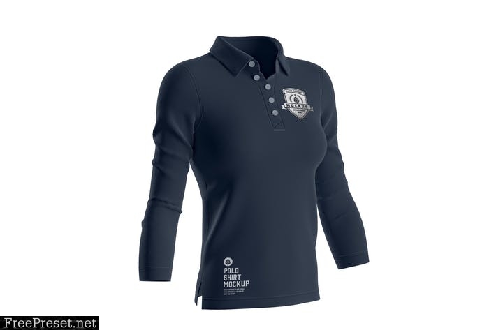 women's Short Sleeve Polo Shirt Mockup. Front Side JSK79Q9