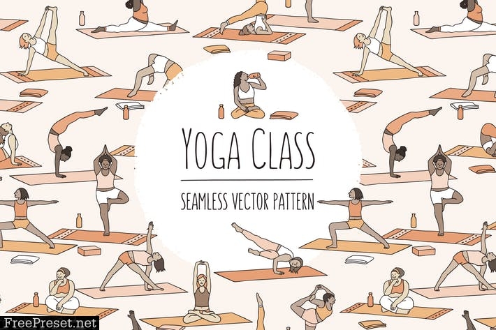 Yoga Class Seamless Pattern YVZ2T97