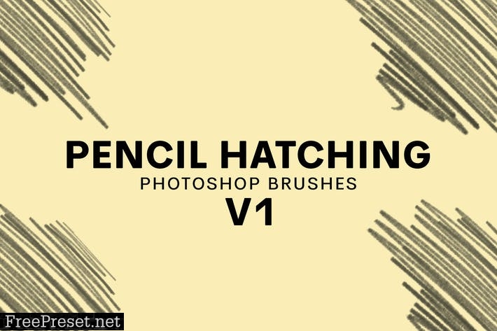 20 Pencil Hatching Photoshop Brushes V1 PBTXWUX