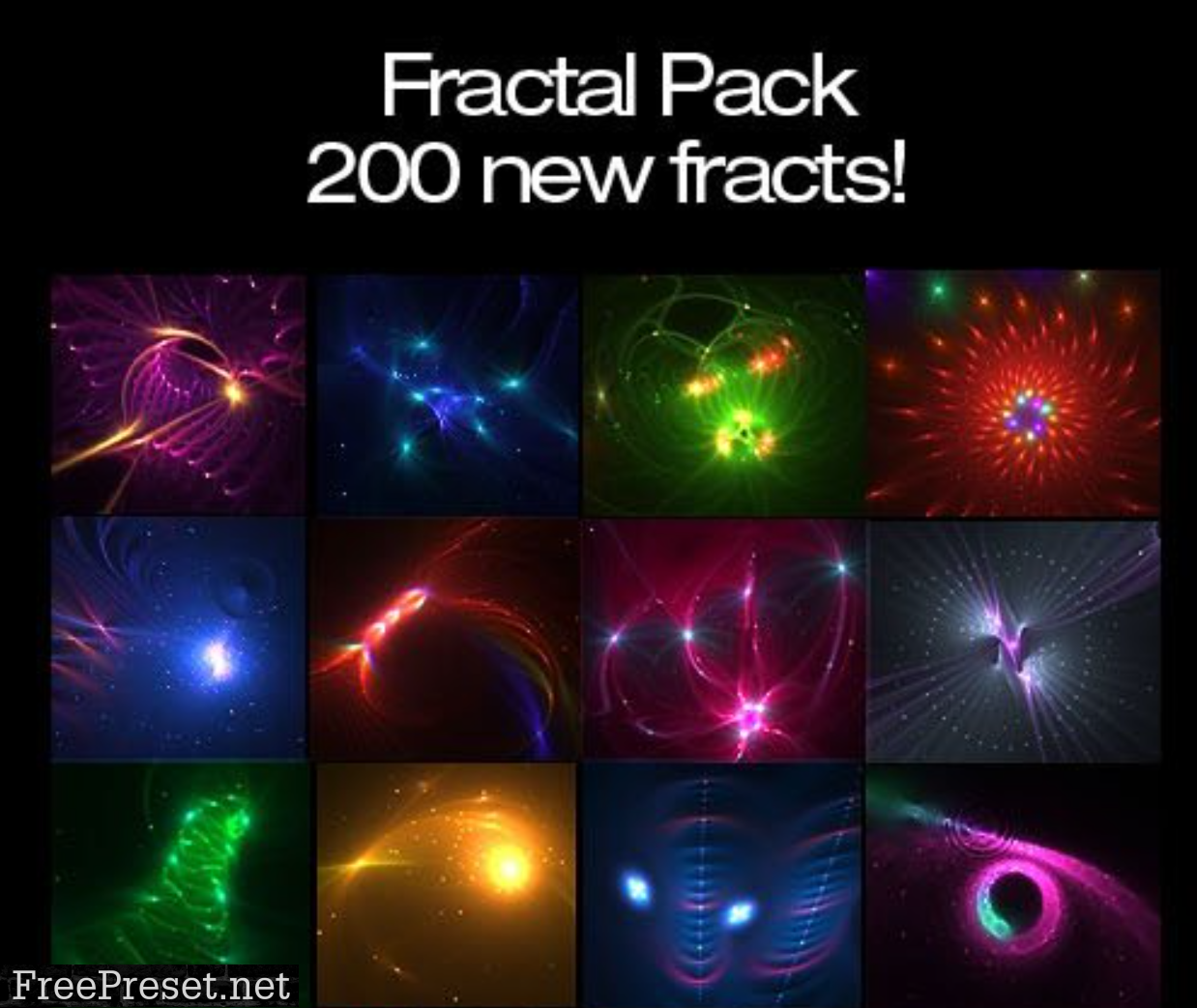 200 Transparent Fractals Pack in PNG