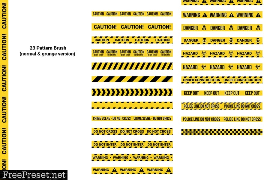 23 CAUTION TAPES Seamless Pattern Brush C3F2FQ3