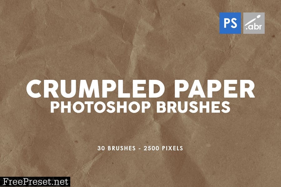 30 Crumpled Paper Photoshop Stamp Brushes FUJZQXA