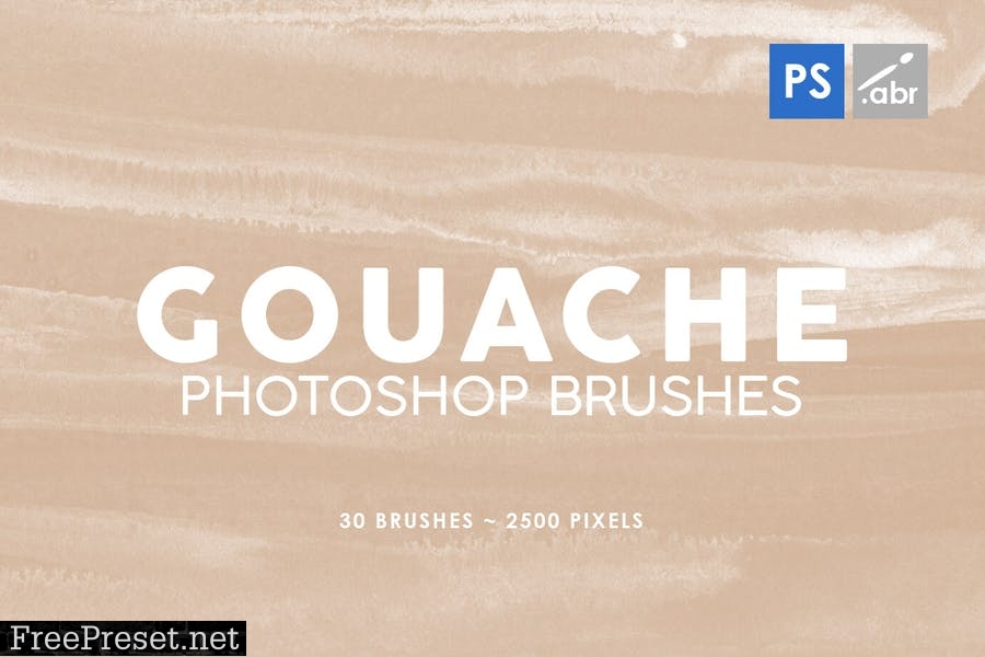 30 Gouache Photoshop Stamp Brushes 2 DKPZG9Y