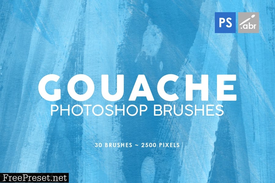 30 Gouache Photoshop Stamp Brushes KHSPWL9