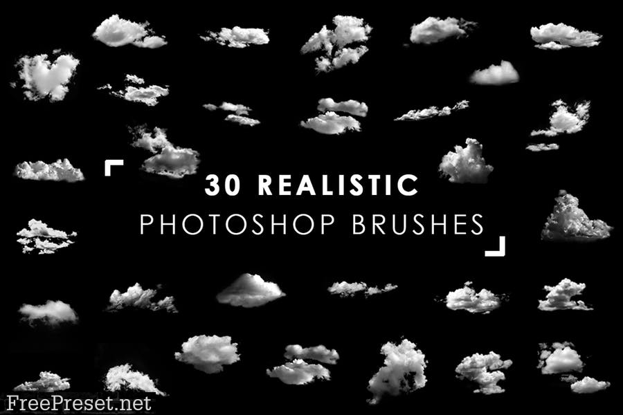 30 Realistic Cloud Photoshop Brushes 3TF299K