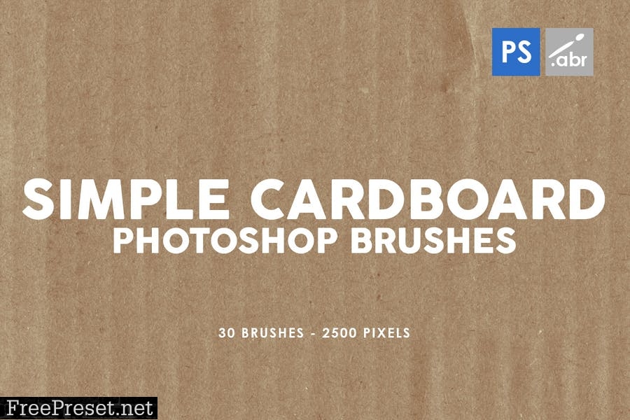 30 Simple Cardboard Photoshop Stamp Brushes