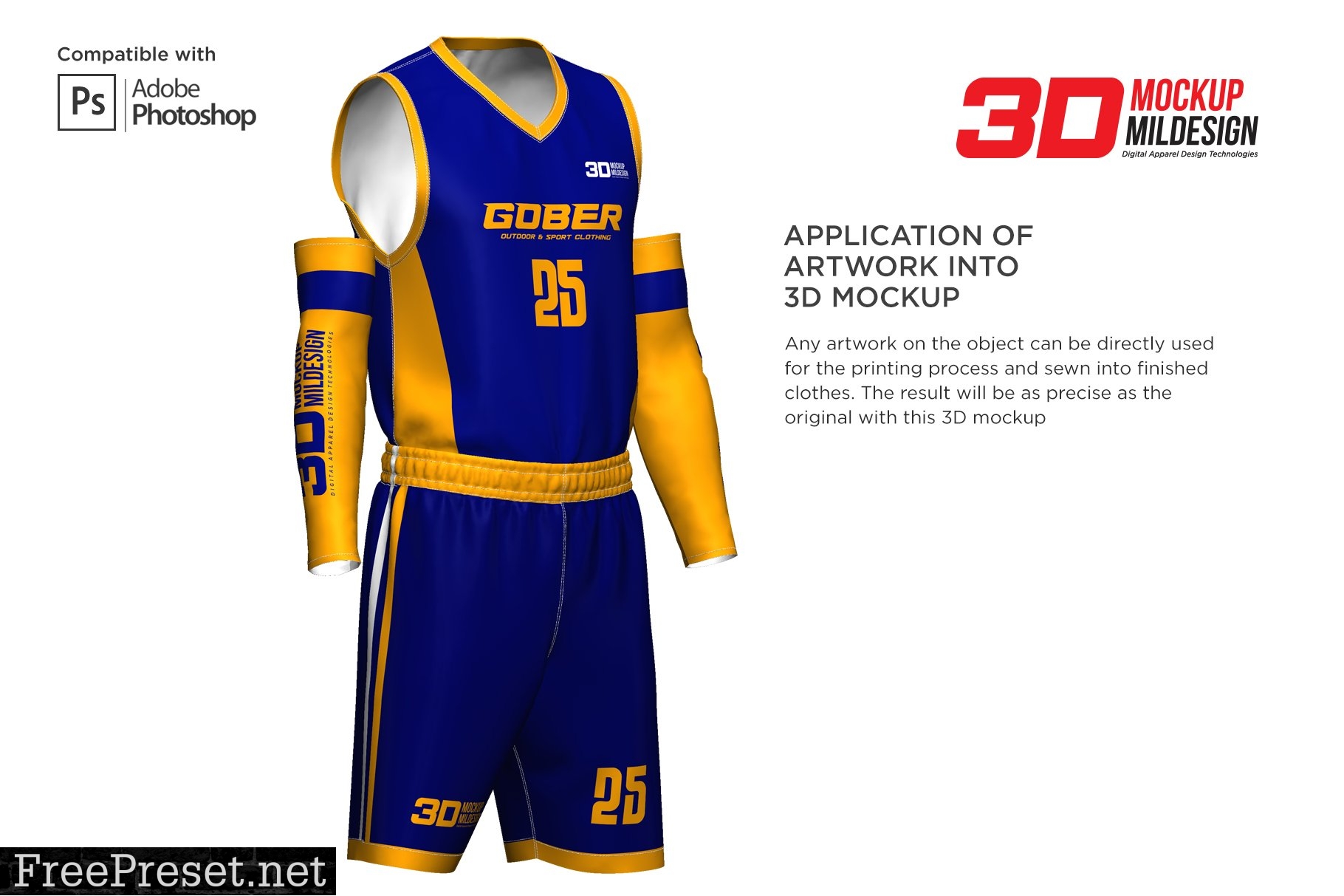 3D Men's Basketball Jersey Mockup 5963509