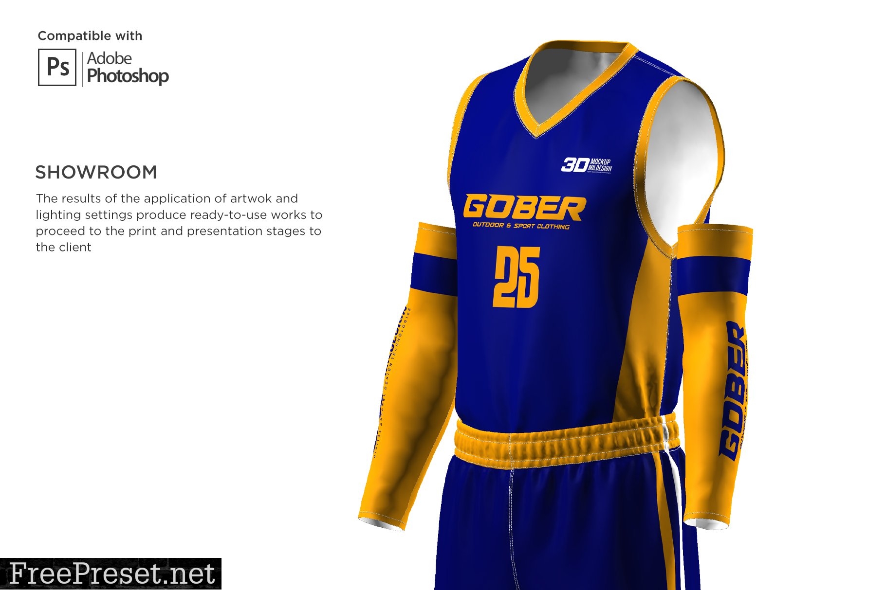 3D Men's Basketball Jersey Mockup 5963509