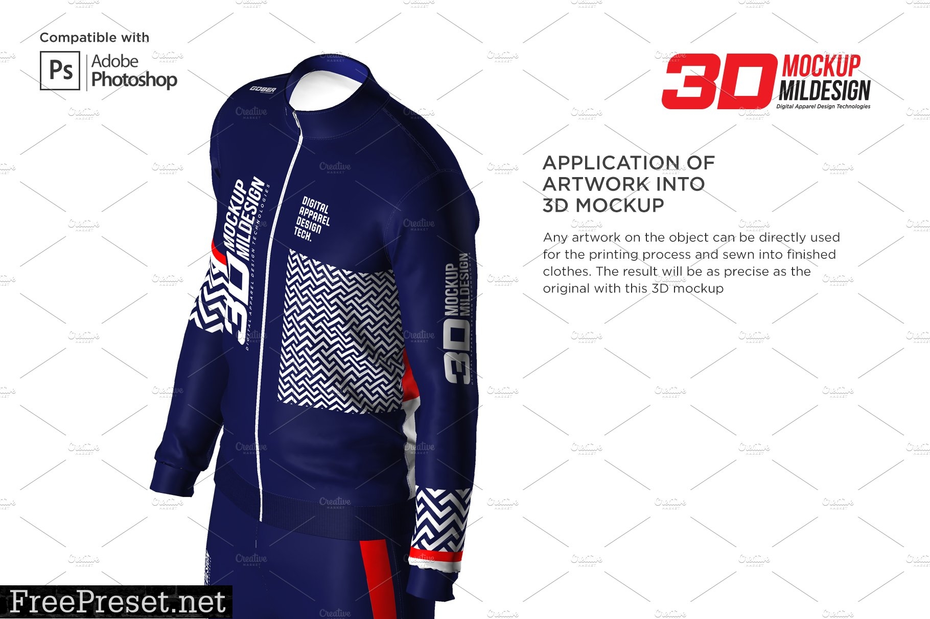 3D Men's Tracksuit Mockup 5963461