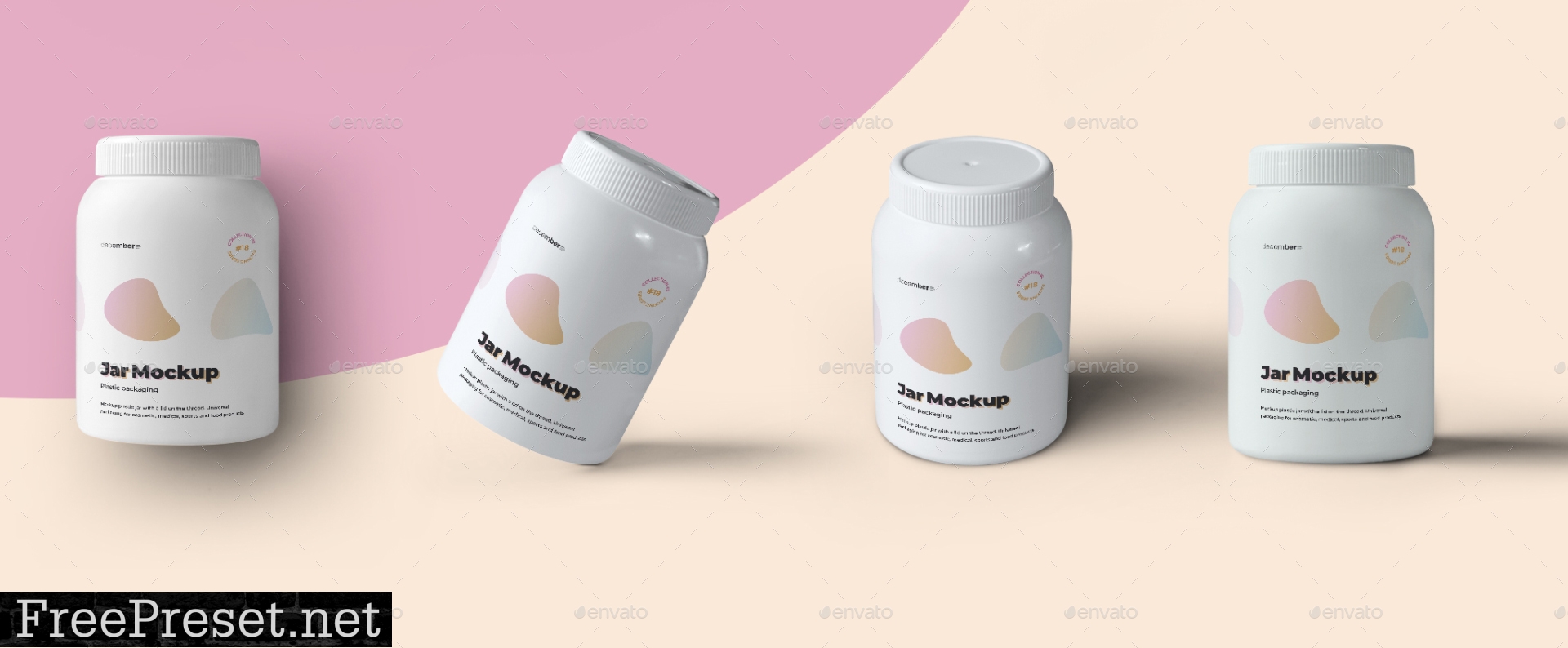 4 Mockups Plastic Fat Jar 28021751