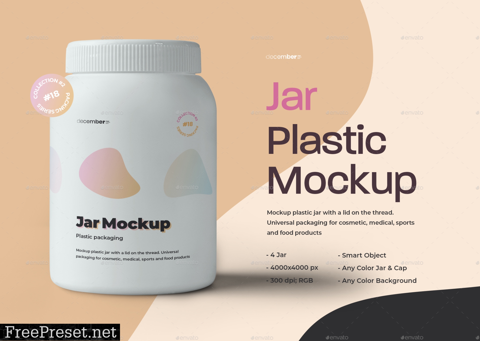 4 Mockups Plastic Fat Jar 28021751