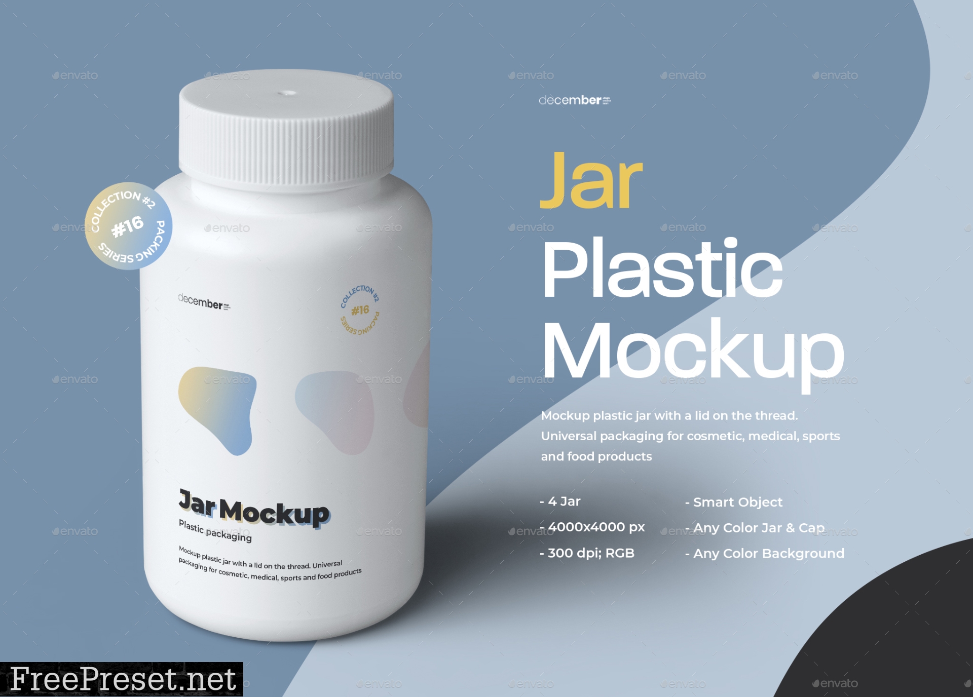 4 Mockups Plastic Jar 28001672