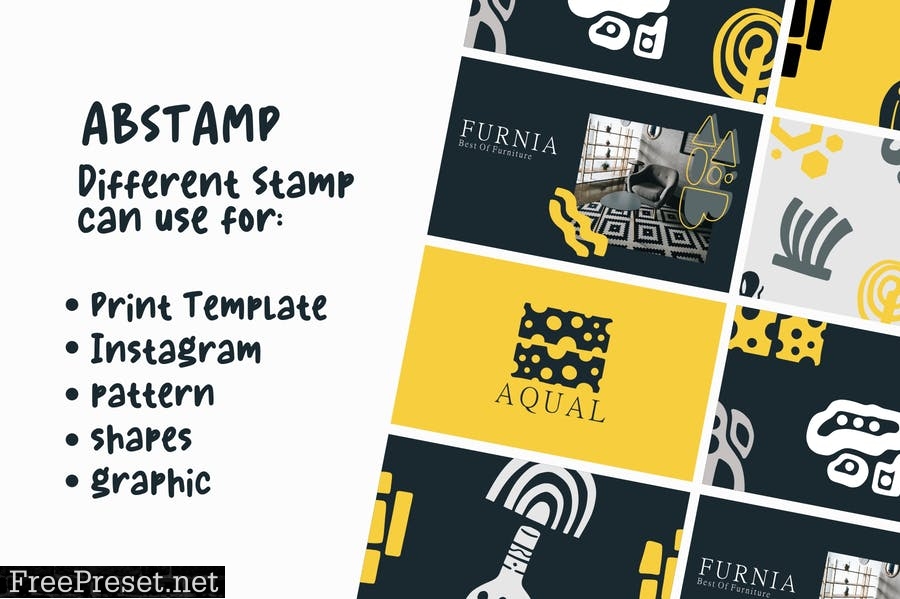 Abstamp - 25 Abstract Stamp Brush PTRPQFZ