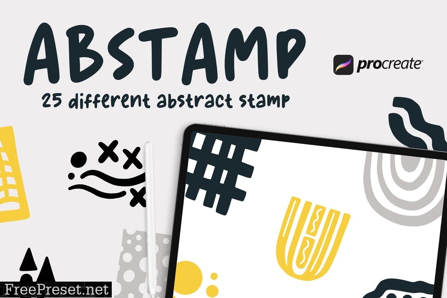 Abstamp - 25 Abstract Stamp Brush PTRPQFZ