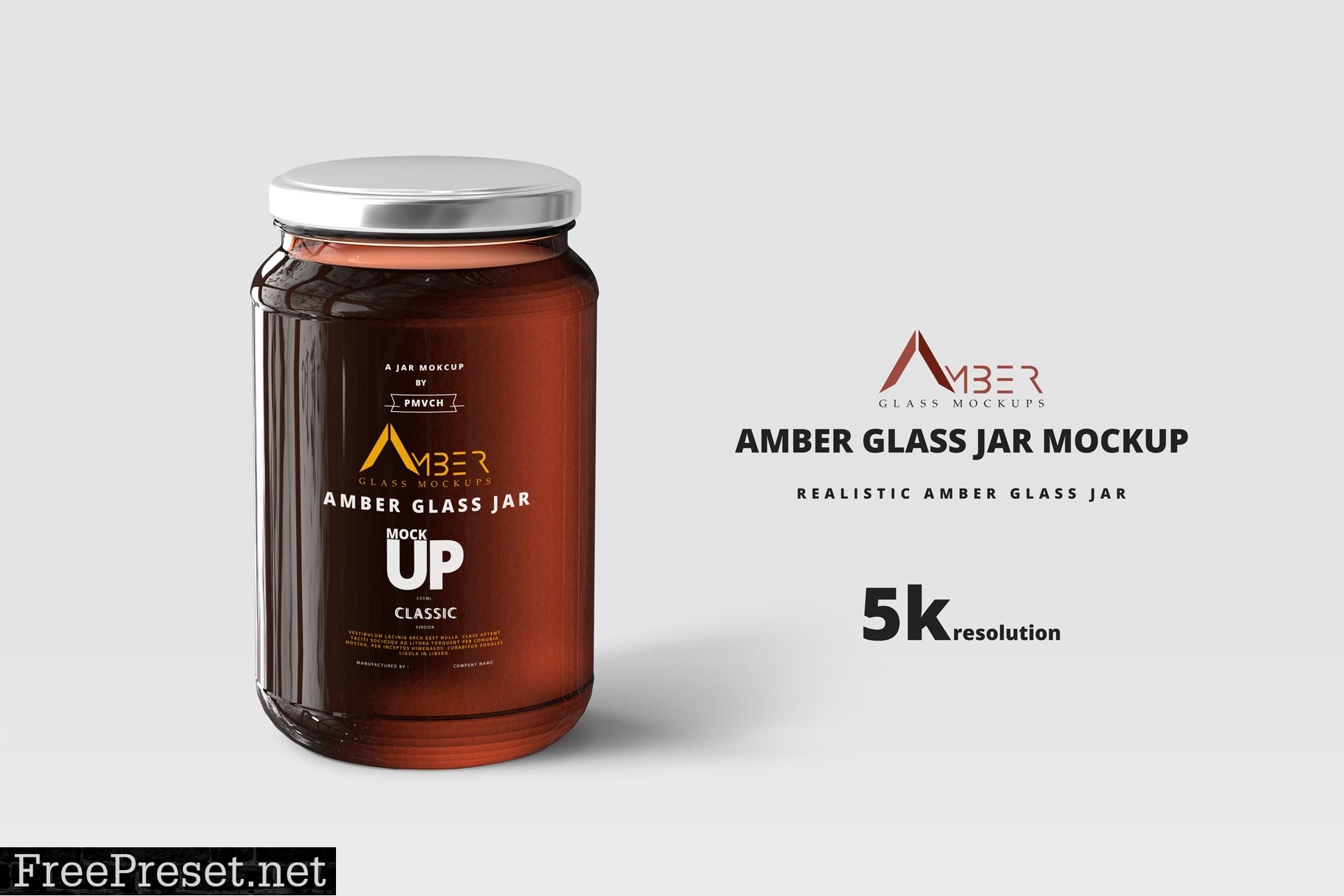 Amber Glass Jar Mockup 2909724