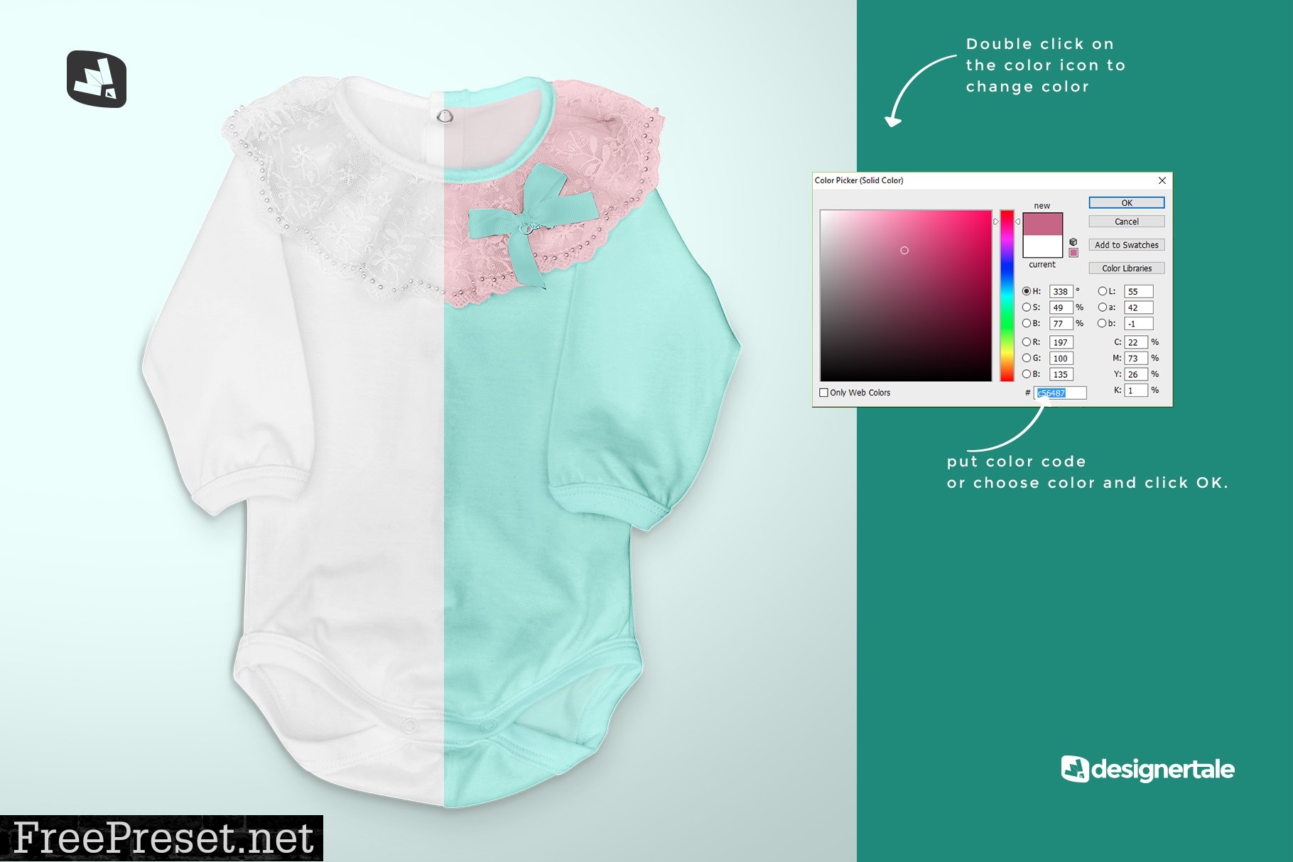 Baby Girl's Onesie Mockup 5134268