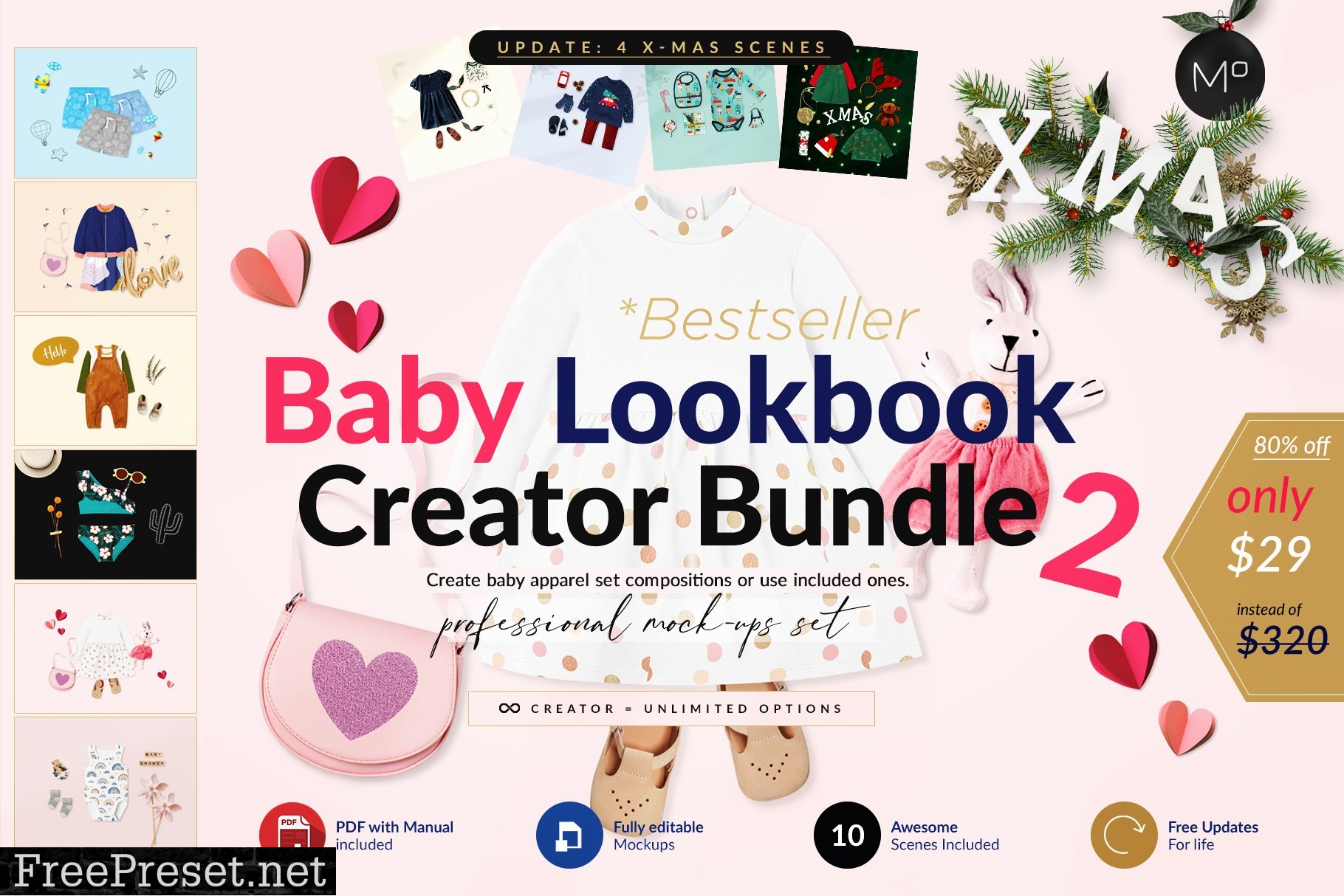 Baby Lookbook Mockup Creator Bundle 6411510