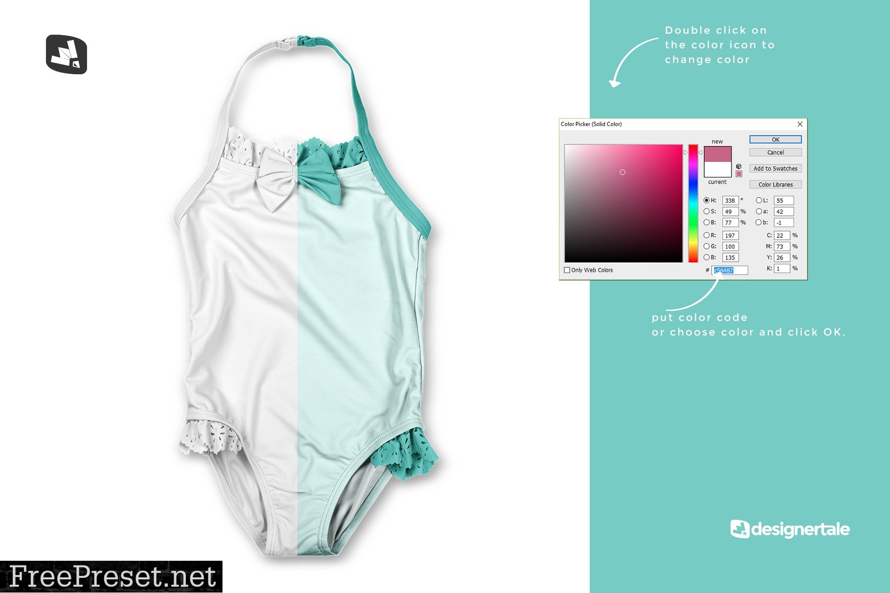 Backless Baby Swimsuit Mockup 5357952