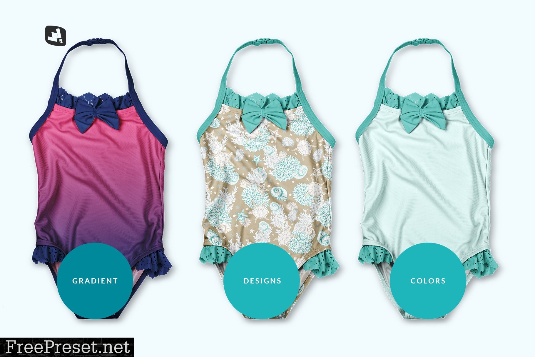 Backless Baby Swimsuit Mockup 5357952