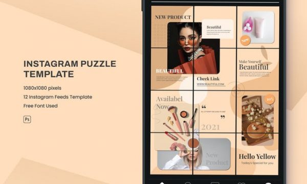 Beauty Instagram Puzzle Template MDU7S32