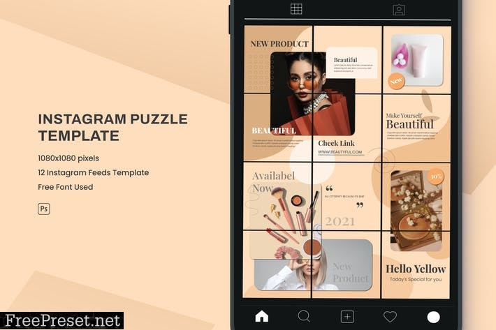 Beauty Instagram Puzzle Template MDU7S32