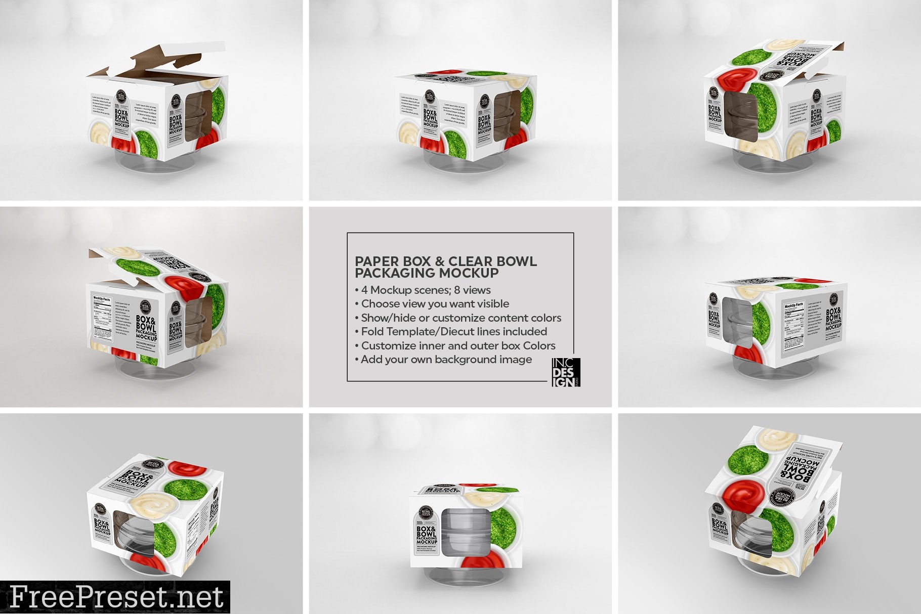 Box and Bowl Packaging Mockup 5912793