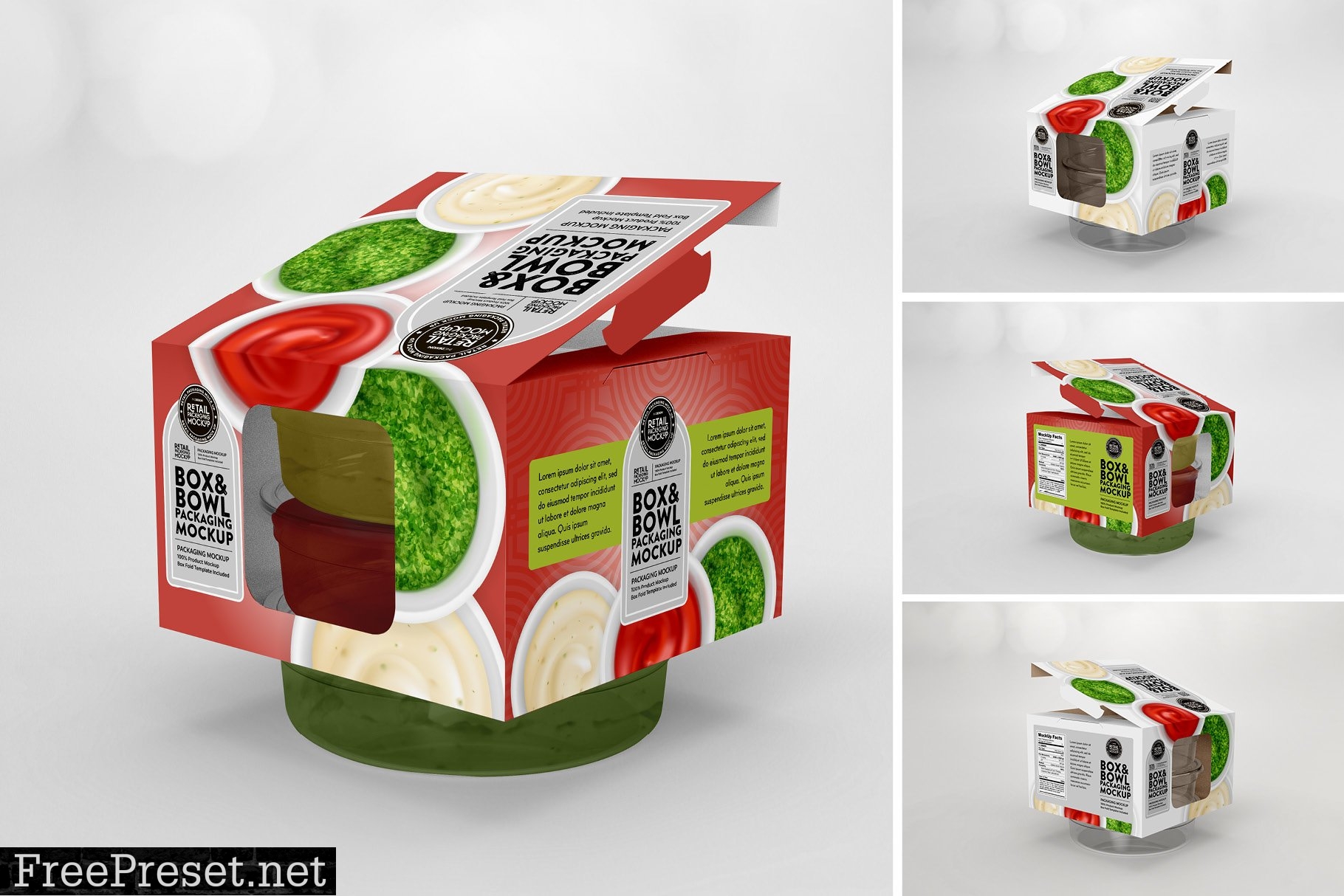 Box and Bowl Packaging Mockup 5912793