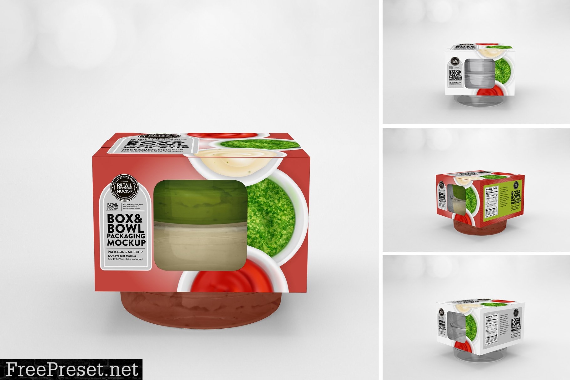 Box and Bowl Packaging Mockup 5912793