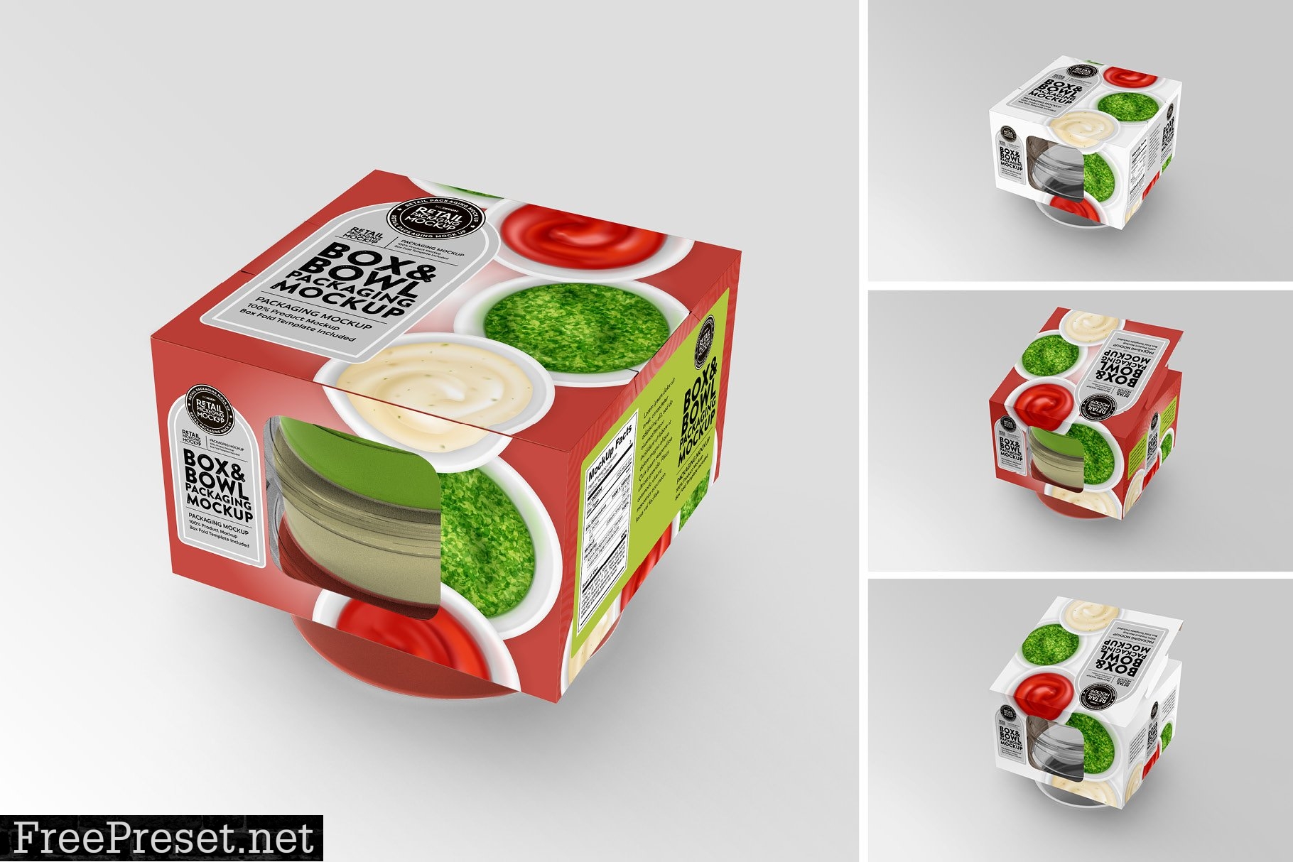 Box and Bowl Packaging Mockup 5912793