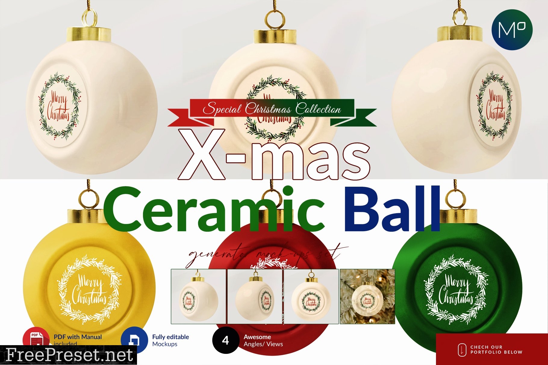 Ceramic X-mass Ball Mock-ups 5636720