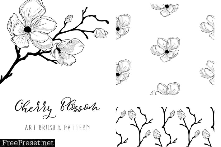 Cherry Blossom 2. Floral Design Element. Vector. USQAQX4