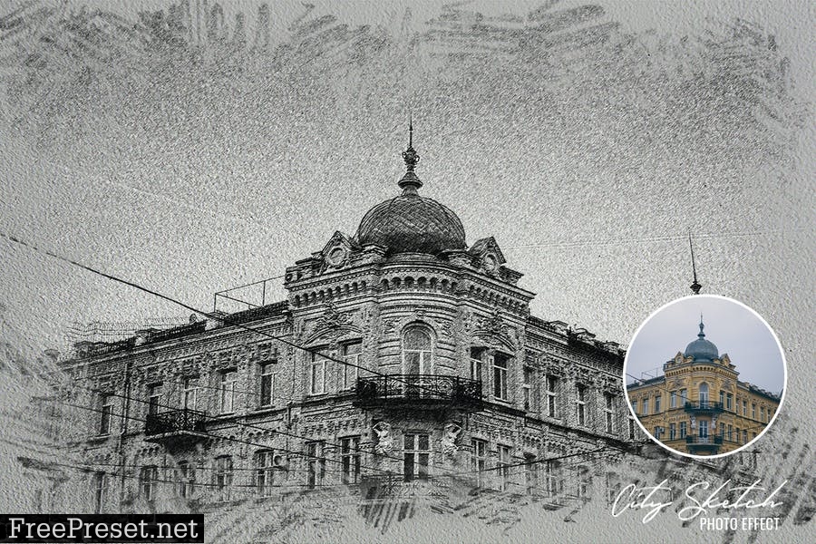 City Sketch Effect Photoshop Action