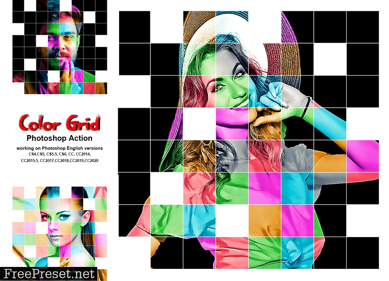 Color Grid Photoshop Action 5421597