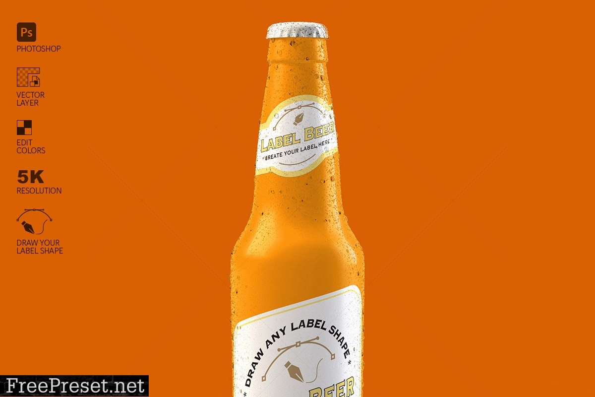 Colorful Beer Bottle Mockup 4579520