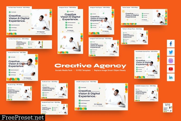 Creative Agency Social Media Pack ADHQN48