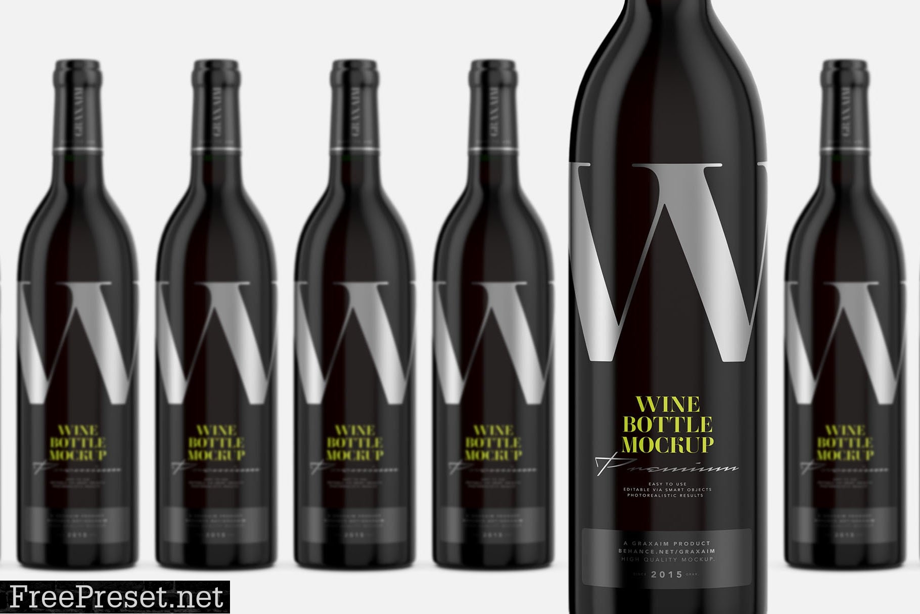 Dark Glass Wine Bottle Mockup 4998879